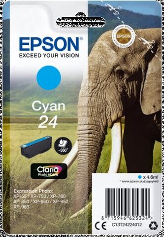 Epson Singlepack Cyan 24 Claria Photo HD Ink C13T24224012 - originální