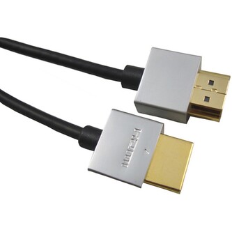 PremiumCord Slim HDMI High Speed + Ethernet kabel, zlacené konektory, 2m