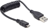 C-TECH Kabel  USB A Male/Micro B Male 2.0, 60cm, Black, kroucený