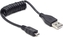 C-TECH Kabel  USB A Male/Micro B Male 2.0, 60cm, Black, kroucený
