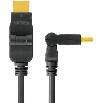 PremiumCord Kabel HDMI A - HDMI A M/M 15m,  otočné zlacené konektory