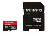 Transcend MicroSDHC karta 8GB Premium, Class 10 UHS-I 300x + adaptér