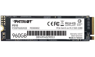 Patriot P310 960GB SSD Interní M.2 PCIe Gen3 x4 NVMe 1.3 2280