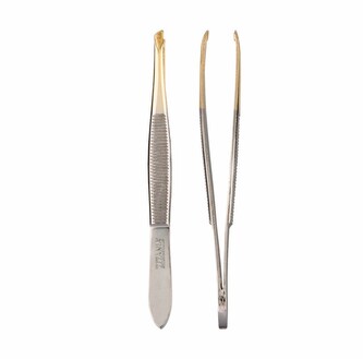 Pinzeta šikmá zlatá SOLINGEN