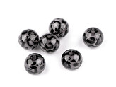 Plastové korálky leopardí vzor Ø16 mm - 6 ks - 4 šedá