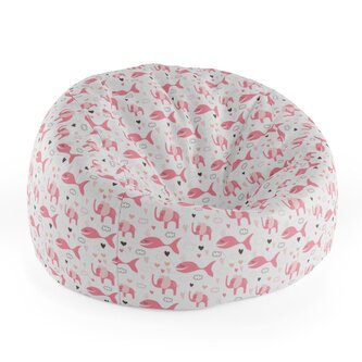Dětský sedací vak Cocoon Růžové rybky a sloni: 75 x 45 x 35 cm
