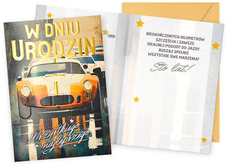 Karnet DK-1075 Urodziny (męskie, auto), Passion