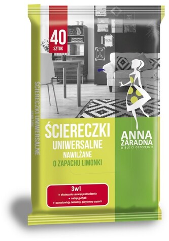 Ściereczki nawilżane uniwersalne zapach limonki, Anna Zaradna