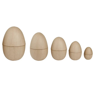 Pudełka w kształcie jajka Matrioszka 5 szt  (6-9-11-12-15 cm) BTS084C, Decopatch