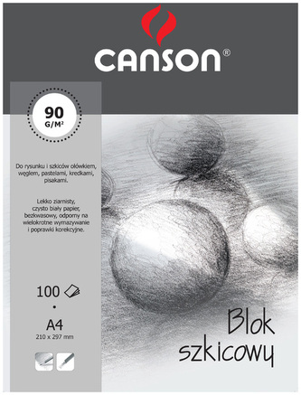 Blok szkicowy A4 100 k. 90g Student Kule, Canson