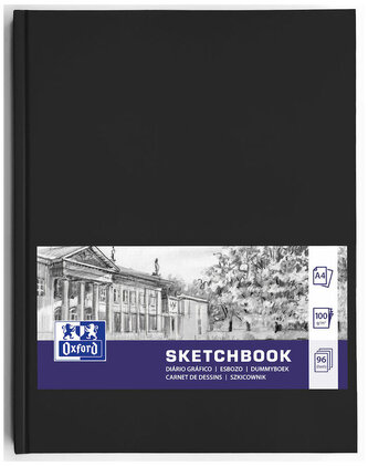 Szkicownik A4 96K 100G SKETCHBOOK czarny szyty, Oxford
