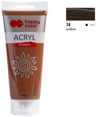 Farba akrylowa Studio 200ml, umbra, Happy Color