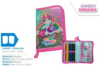 Piórnik 1-komorowy z wyposażeniem Sweet Dreams, Kids