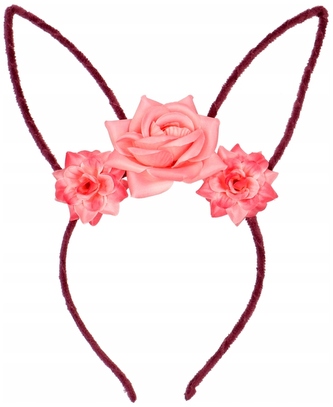 Opaska do włosów uszy królika z kwiatkiem, Incood