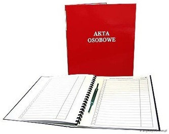 Akta osobowe ABCD b/w oprawa twarda bez tresci czerwona. 339-138, Warta