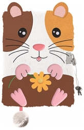 Pamiętnik z kłódką 3D włochacz A5 96k My Little Friend Guine Pig, St.Majewski