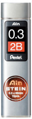 Grafity 0.3 mm 2B Ain Stein - fiolka 20 pręcików C273-2BO, Pentel