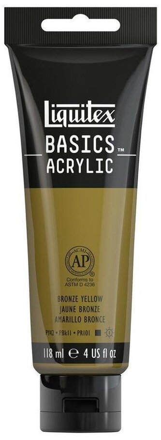 Farba akrylowa Basic 530 Żółty brązowy (Bronze yellow) tuba 118 ml, Liquitex