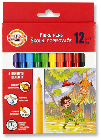 Flamastry 12-kol. w op.kartonowym, Koh-I-Noor Flamastry 12-kol. w op.kartonowym, Koh-I-Noor