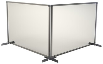 Osłona ochronna plexi 90 x 60 cm rama aluminiowa metalowa podstawa srebrna, MemoBe