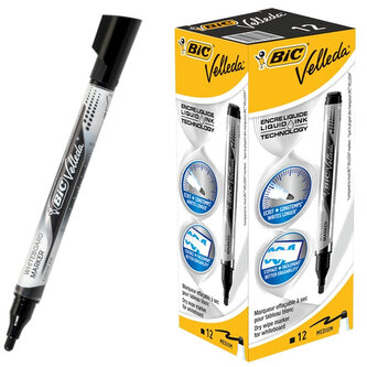 Marker suchościeralny okr.-końc. Velleda Liquid ink Pocket czar., BiC