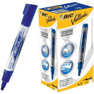 Marker suchościeralny okr.-końc. Velleda Liquid ink Tank nieb., BiC