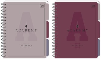 Kołonotes B5 100 k. kratka 90g PP z przekładkami Academy, Interdruk
