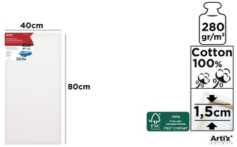 Podobrazie bawełniane 40x80cm 280g/m2 PP98-4080 Artix, Main Paper