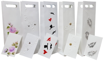 Zestaw ślubny 3 w 1, torba + koperta + życzenia, Mer