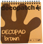 Papiery do decoupage 15 x 16 cm 12 wzorów brązowych w bloku na spirali BLOC06, Decopatch