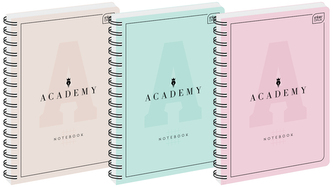 Kołonotes A4 100 k. kratka 90g Academy pastel, Interdruk