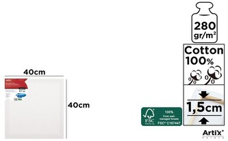 Podobrazie bawełniane 40x40cm 280g/m2 PP98-4040 Artix, Main Paper