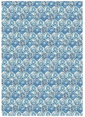 Papier ryżowy A3 Niebieskie sześcioboki tło, Stamperia