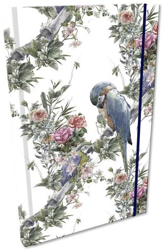 Notes A5 z gumką Soft Touch w kratkę Boho Papugi, Bee-Bee