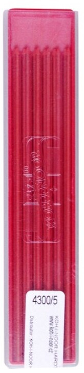 Grafity 2.0mm czerwone 12szt 4300, Koh-I-Noor