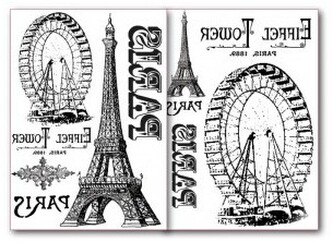 Papier do transferów 2ark A4 czar. Eiffla, Stamperia