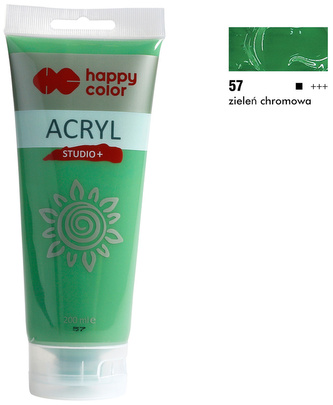 Farba akrylowa Studio 200ml, zieleń chromowa, Happy Color