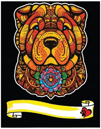 Kolorowanka welwetowa A4 Shar pei, Colorvelvet