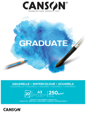 Blok do akwareli A3 20 k. 250g Graduate, Canson