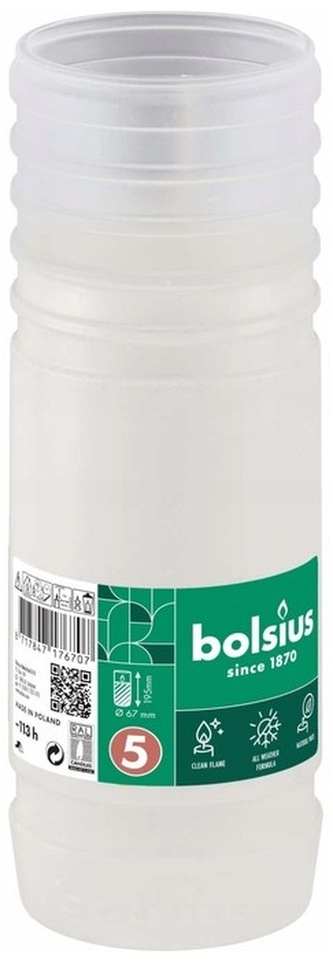 Wkład znicza parafinowy 113h, 67 x 195 mm RP5, Bolsius