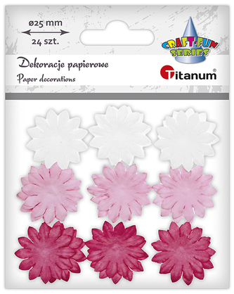 Kwiatki op. 24szt. 4cm papierowe 491148, Craft-Fun