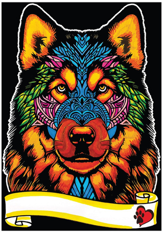 Kolorowanka welwetowa A4 Alaskan Malamute, Colorvelvet