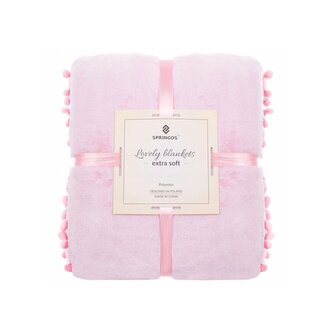 Deka 200x220 cm s bambulemi SPRINGOS BOHO růžová