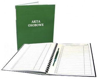 Akta osobowe ABCD b/w oprawa twarda bez tresci zielona 339-140, Warta
