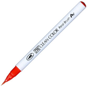 Marker Clean Color Real Brush - red  020, Kuretake