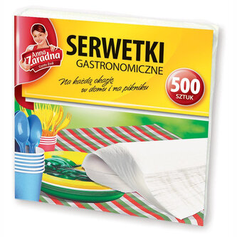 Serwetki 15x15 cm białe gastronomiczne op. 500 szt., Anna Zaradna