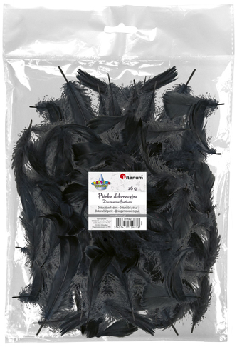 Piórka 5-12cm op. 16g, czarne, Craft-Fun