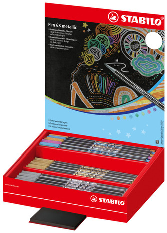 Pisaki Pen 68 metallic display 60 szt., Stabilo