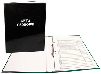 Akta osobowe oprawa twarda 2 ringi czarne, Warta