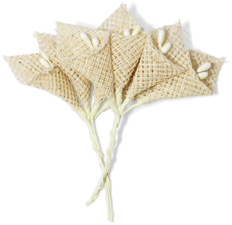 Kwiaty płócienne Bukiecik Kalia op. 8szt beżowe, Galeria Papieru